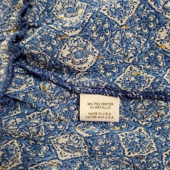 MISA Los Angeles Womens Marina Mini Skirt XL Blue Astra Ruffles Tiered Metallic - Picture 12 of 13